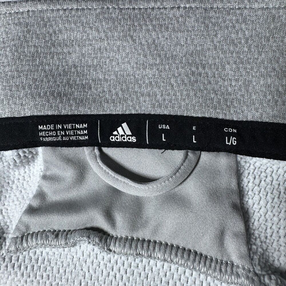 Adidas Womens Large 1/4 Zip Pullover Sweatshirt Jacket Long Sleeve Gray - Picture 4 of 15